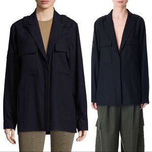 TIBI Owen Twill casual shirt jacket Blazer NAVY